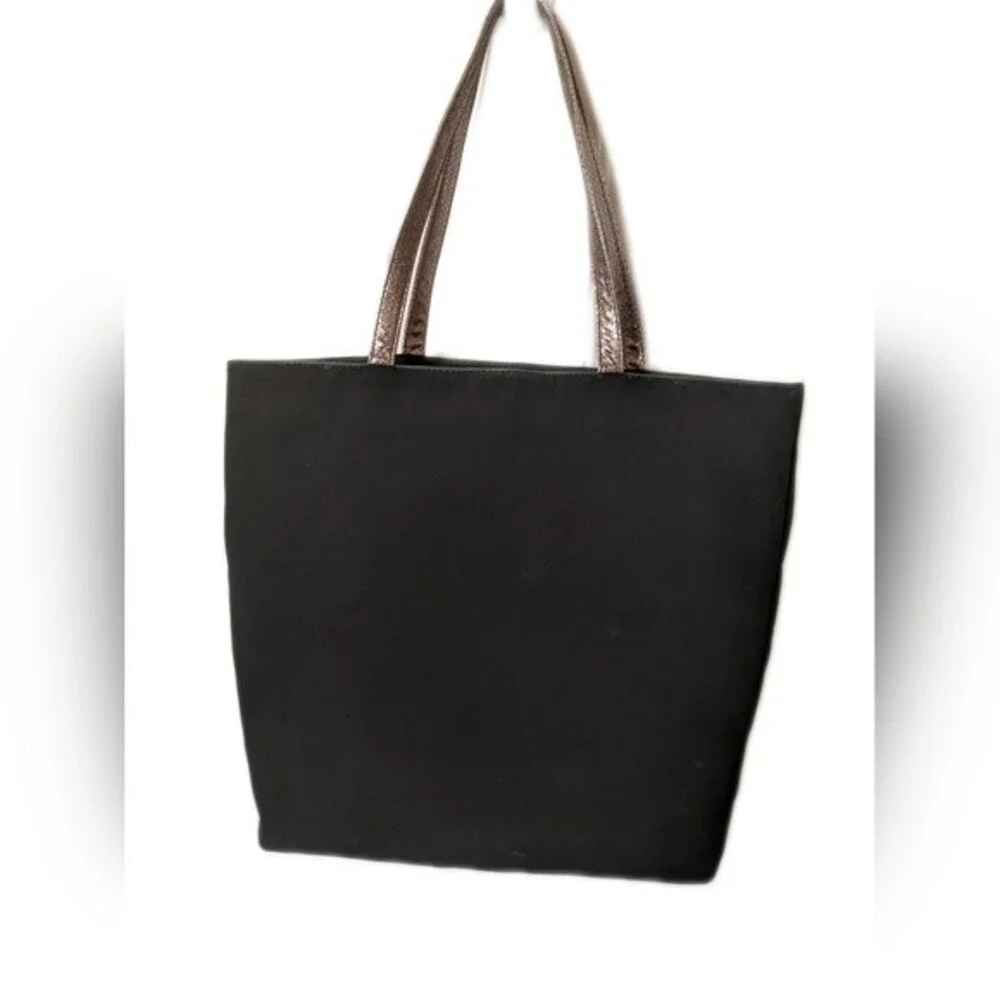Jimmy Choo parfums large black faux suede tote bag with snakeskin print
